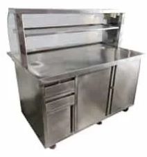 Stainless Steel Vada Pav Stall for Street Food Vending