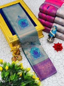 Multicolor Pallaku Design Kubera Pattu Silk Saree