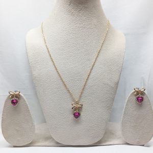 Alloy NIPSTec Women'S Heart & Bow Pendant 27.5 Cm