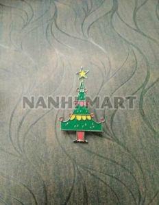 Brass Xmas Tree Lapel Pin