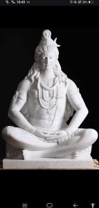 Polished Shankar Ji Marble Statue for Temple