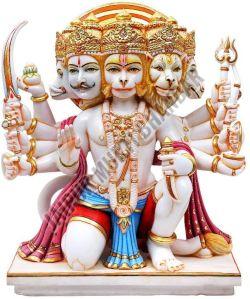 Marble Panchmukhi Hanuman Statue, Packaging Type : White for Worship