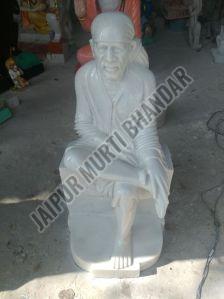 Makarana Marble Sai Baba Status, Color : White for Temple