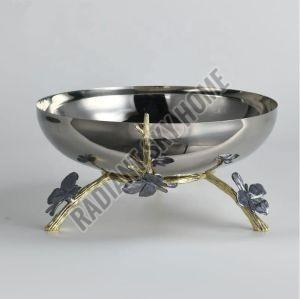 Stainless Steel Plain Ginkgo Silver Bowl, Shape : Round