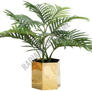 Plain Polished Hexagonal Stainless Steel Planter, Color : Golden