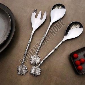 Stainless Steel Plain Polished Palm Shaped Cutlery Set Modern