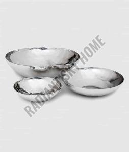 Hammared Steel Bowls, Color : Silver for Home, Crockery