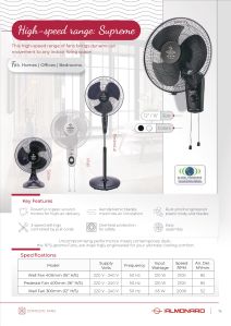 almonard supreme range pedestal fan