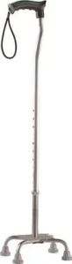 Tynor Cure Plain Aluminum Quadripod Walking Stick, Color : Grey