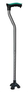 Tynor Cure Aluminum Plain Tetra Walking Stick, Color : Grey
