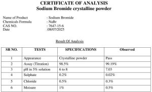 Sodium Bromide Powder, Color : Creamy-white, Off-white, White