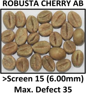natural Robusta Cherry AB Green Coffee Beans