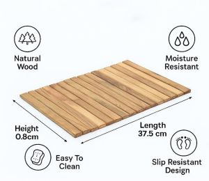 Texture Teak Wood Flexible Table Top Placemat, Color : Brown