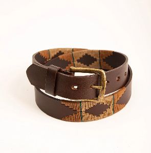 Polished Printed Handmade Polo Leather Belts Party Wear 50 Inch