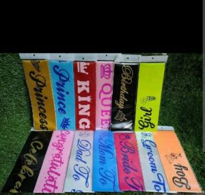 Satin Multicolor Printed Sash, Packaging Type : Plastic Bag