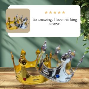 Plastic Birthday Crown, Color : Silver & Golden