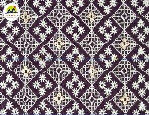 Rayon Sequence Schiffli Embroidery Fabric for Garments