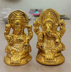 1x4x3 Inch Aluminium Laxmi Ganesh Statue