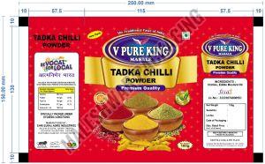 Printed Plastic Tadka Chilli Powder Packaging Pouches