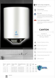 Stainless Steel Canton Electric Geyser, Power : 2Kw