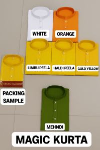 Plain 6 Color Options Mens Magic Kurta XXL, XL