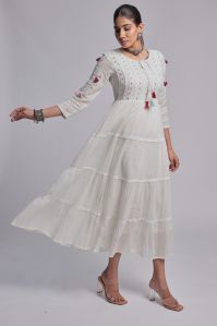 Plain Cotton Ladies One Piece Dress XXL, XL, M