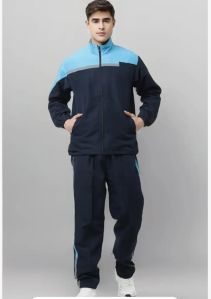 Polyester Mens Navy Blue Tracksuit