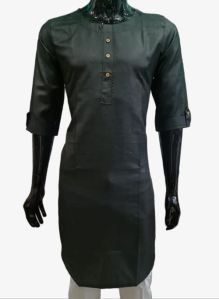 Pure Cotton Ladies Black Plain Kurti