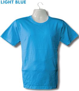 Pure Cotton Light Blue Round Neck T Shirt