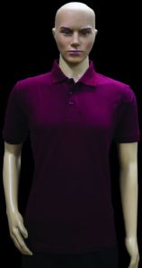 Pure Cotton Mulberry Plain Collar T Shirt
