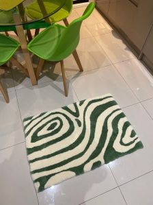 Green and White Door Mat