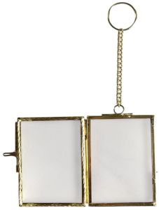 Brass & Glass Keychain Photo Frame 3"x2"