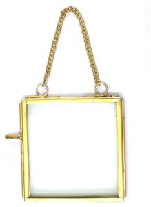 Brass and Glass Picture Frame 3"x3" and 4"x4"