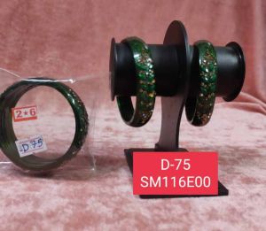 Green Festival Wear Glass Bangle
