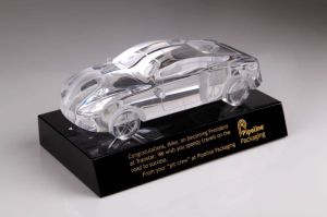 Glass Polished Miniature Toy Car 8 Inch Antique, Modern