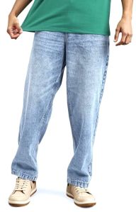 Plain Mens Straight Fit Baggy Jeans All Sizes Casual Wear