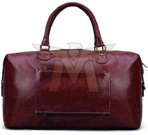 Plain MGE-DB-14 Leather Duffle Bags, Color : Red 26CM X 23CM X 23CM