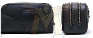 Plain MGE-TB-01 Leather Toiletry Bags 14CM X 25CM X 11CM