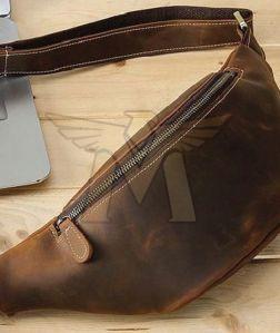 Plain MGE-WB-7 Leather Waist Bags Standard, Gender : Unisex