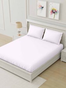 100x108 Inch My Trident White Satin Stripe Cotton Bedsheet