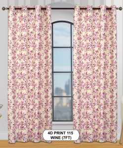 Citizen Synthetics Pvt Ltd 4d print 115 wine window curtains