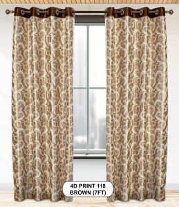 4d Print 118 Brown Luxurious Light Window Curtains