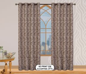 4d Print 128 D. Coffee Window Curtains