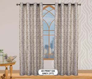 4d Print 128 Grey Window Curtains