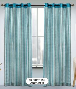 4d Print 144 Aqua Luxurious Light Window Curtains