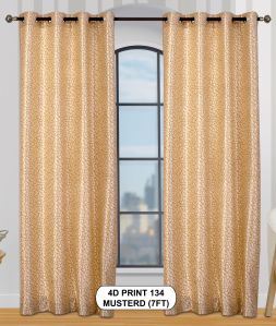 4dprint 134 Mustard Luxurious Light Window Curtains