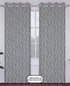 Berlin Grey Design Ring Style Jacquard Curtain