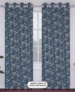 Berlin Jacquard Blue Design Ring Style Window Curtain