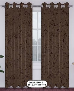 Printed Berlin Jacquard Coffee Design Polyester Curtain