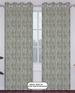 Berlin Jacquard Curtain –aqua Blue | Design no.1002 | SR.no. 08 | Ring Style